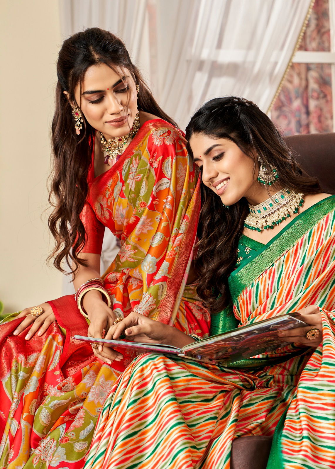 Sunheri Rajpath Designer Satin Printed Sarees Catalog